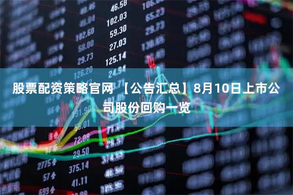 股票配资策略官网 【公告汇总】8月10日上市公司股份回购一览